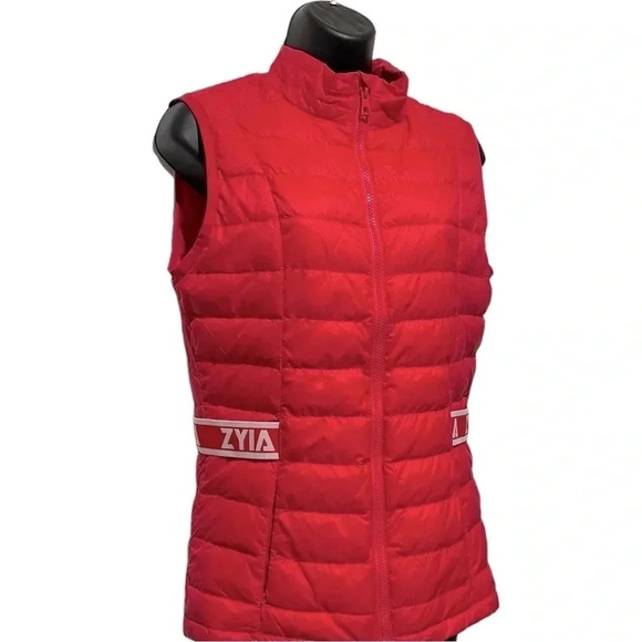 Zyia Alpine Quilted Down and Fether Red Full Zip Vest Womens size Medium - Picture 12 of 12